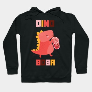 Cute Boba Gift Bubble Tea Dino boba Hoodie